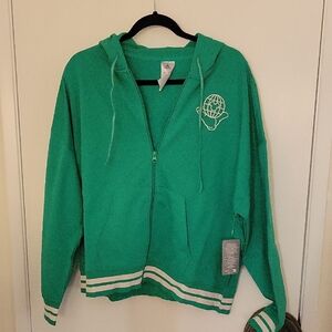 NWT Disney World Women Green Varsity ZIip Hoodie - Size L